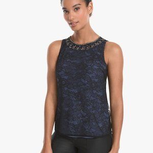 *2 for $25* WHBM Sleeveless Lace Shell Top